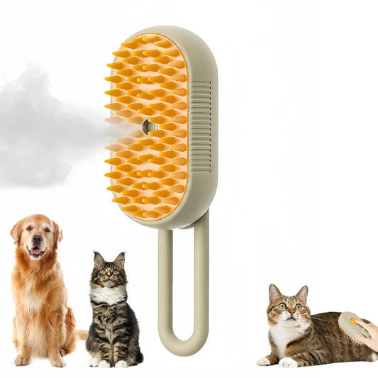 Cat Dog Pet Steam Spray Massage Brush 3 in 1